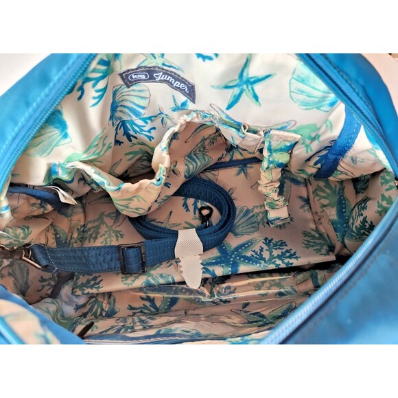 Lug Jumper Carry-All Tote Travel Bag Purse Ocean Blue Removeable Adj Strap RFID - Picture 10 of 14